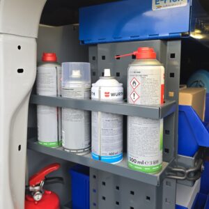 Spraypulloteline pakettiautoon