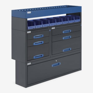 127cm Hyllykkö Laatikosto vetolaatikoilla kapea alakaappi