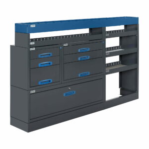 205 CM HYLLYKKÖ LAATIKOSTO VETOLAATIKOILLA CUSTOM, korkeus 123 cm