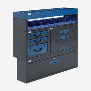 127cm Hyllykkö / Laatikosto salkuilla kapea alakaappi