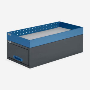 Ylähylly pitkälle vetolaatikostolle, leveys 507 mm, korkeus 105 mm