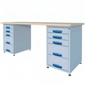 218 cm työpöytä halliin vetolaatikoilla