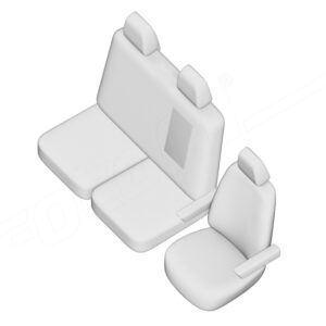 Volkswagen Transporter T7 istuinsuojat 1+2 puolikeinonahka etupenkkeihin