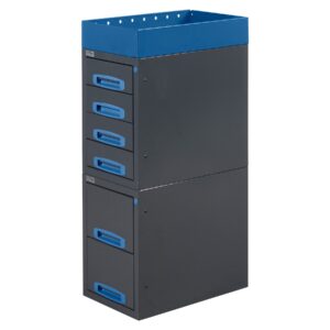 36 cm päädystä aukeava vetolaatikosto pakettiautoon korkeus 107 cm